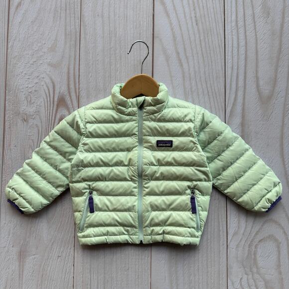Patagonia Toddler Girls 2T Duck Down Sweater Puffer Insulation Jacket Mint - Picture 1 of 5